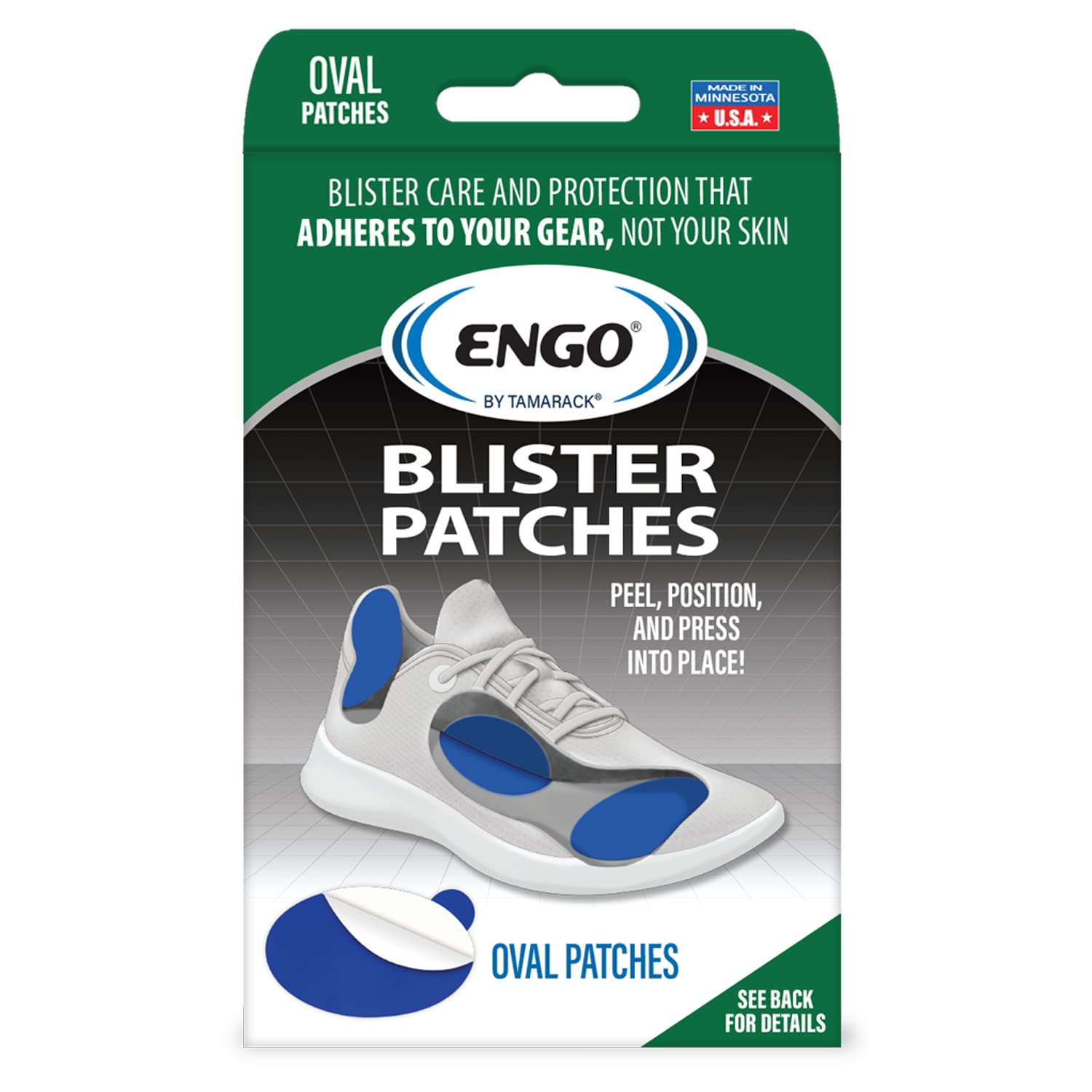 ENGO Large Oval Blister Prevention Patches | 4 Pack - Product Imagery