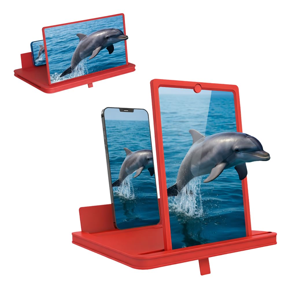 AIPULL Screen Magnifier for Cell Phone with Adjustable Stand, Foldable Phone Screen Magnifier for Movies & Videos, Hands
