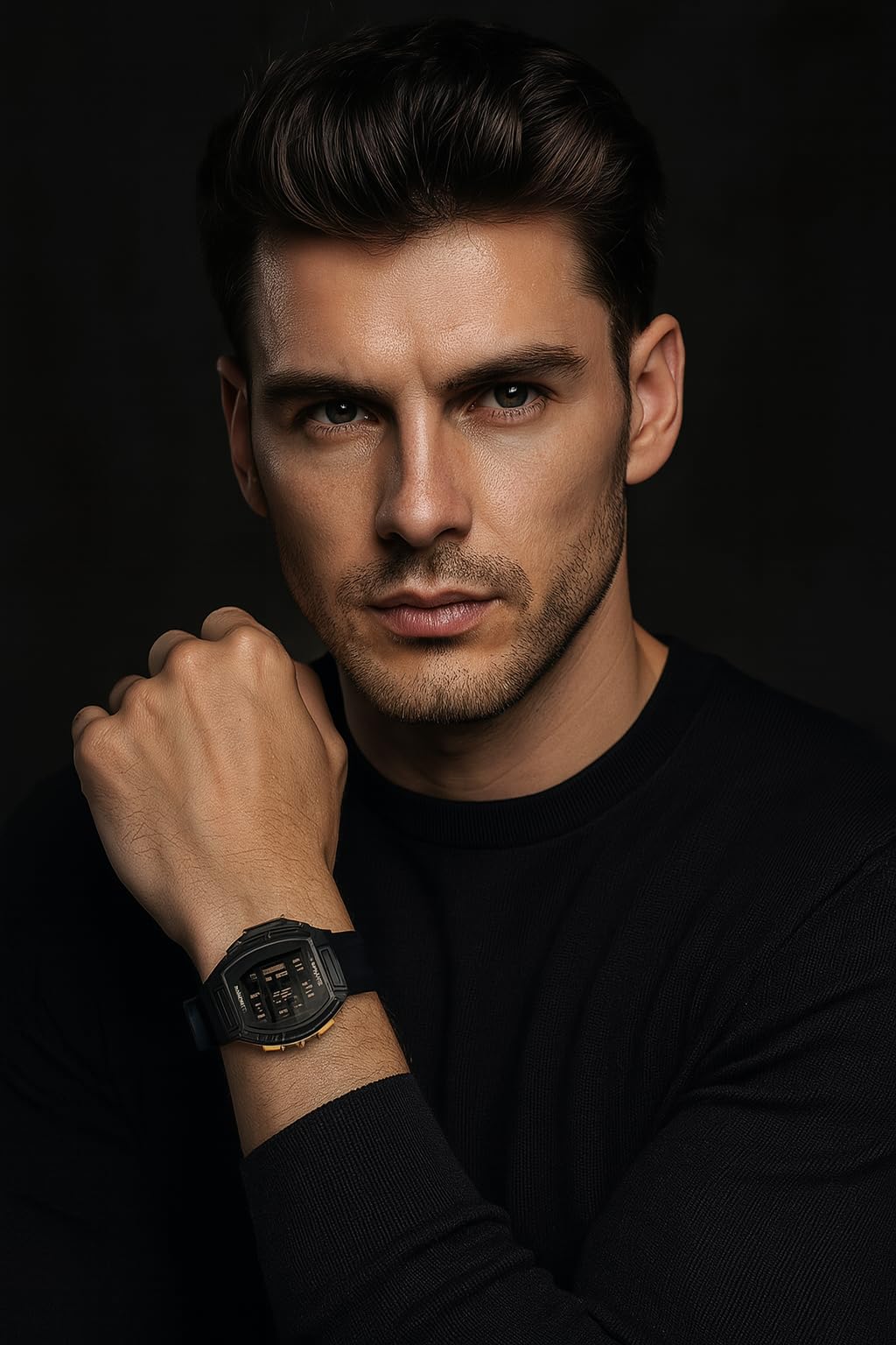 PASOY Men's Tactical Digital Sport Watch Silicone Strap – alternate angle