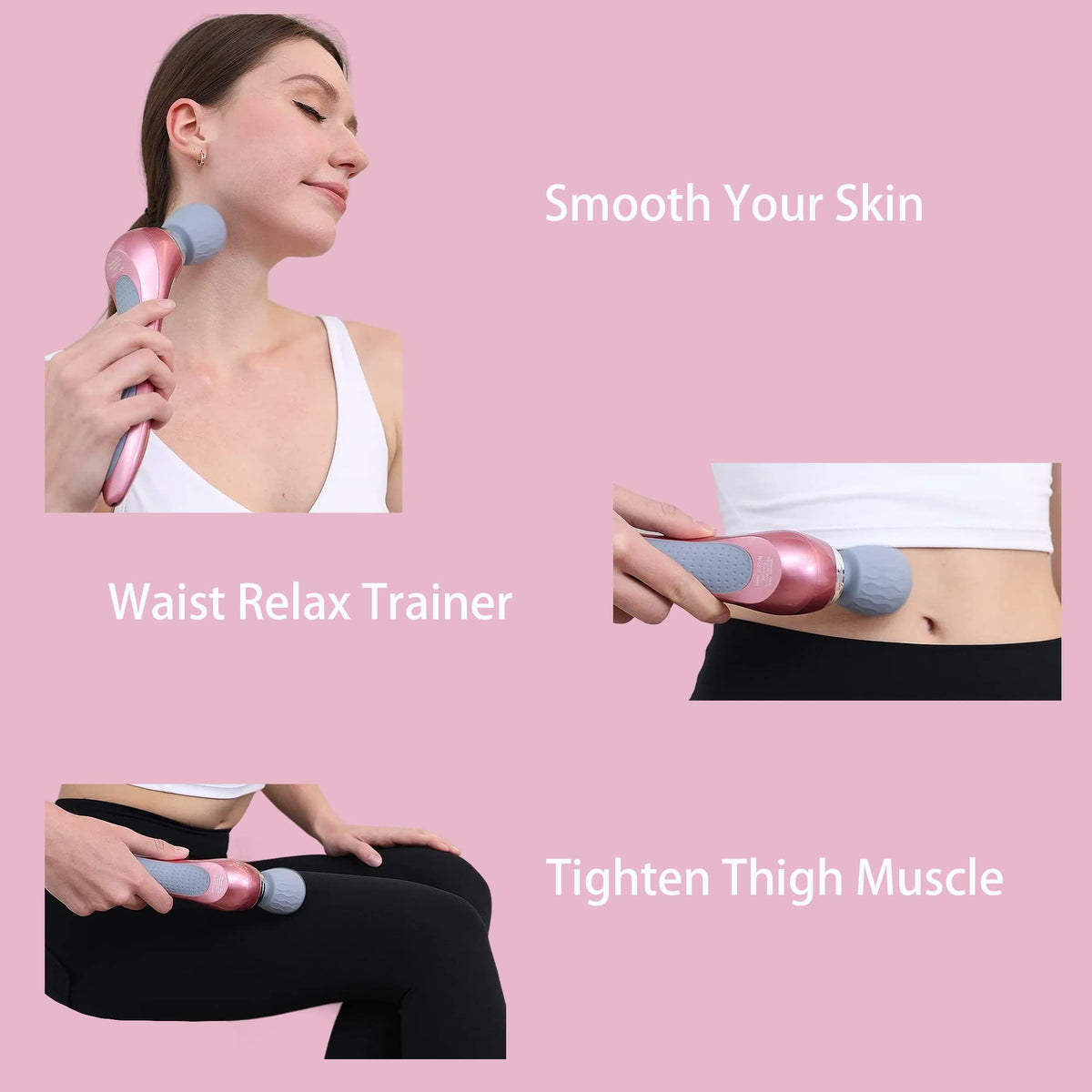 Asopal Personal Handheld Vibrating Massager-Cordless Full Body Massager, Electric Massager for Face Neck Back Shoulder W