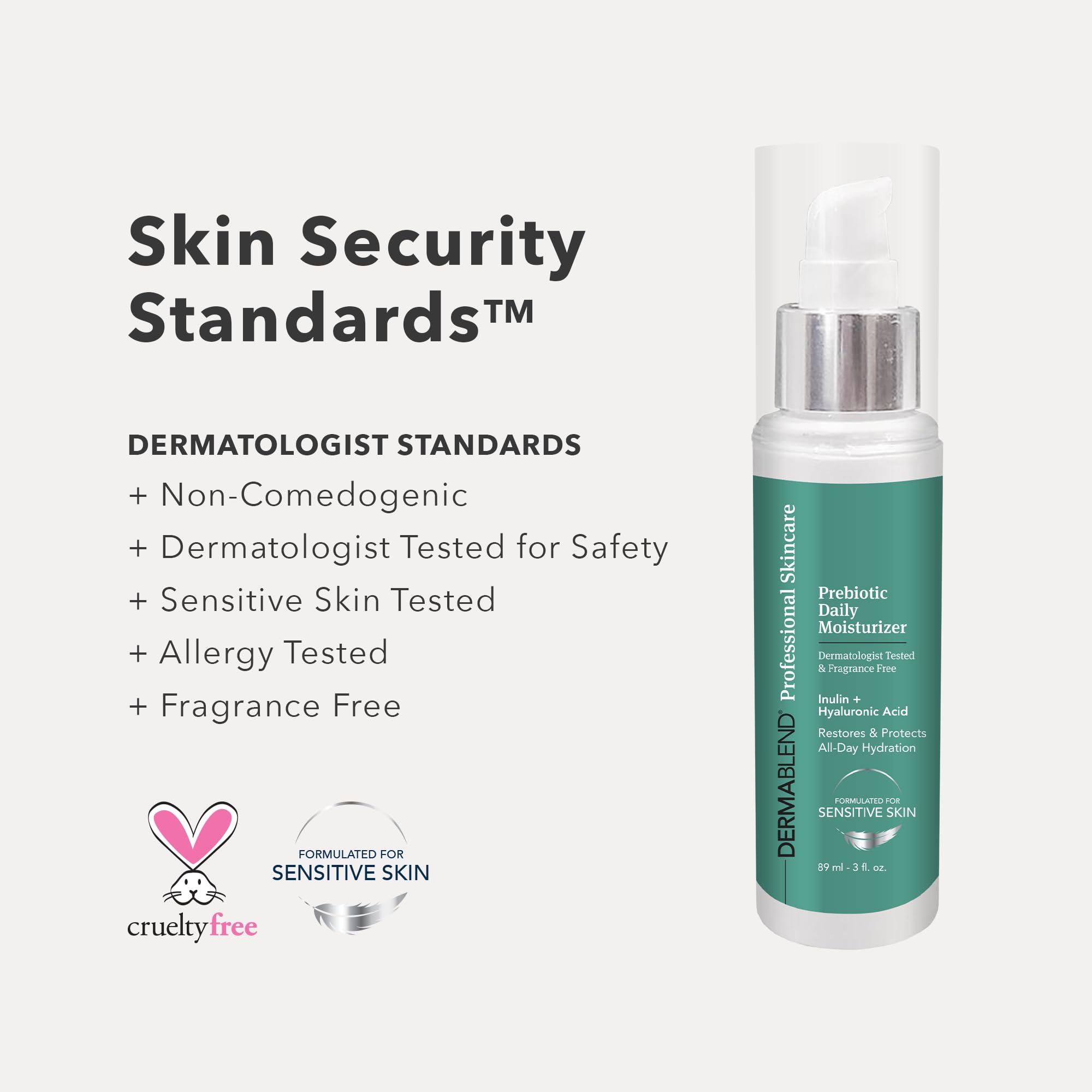 Dermablend Prebiotic Daily Moisturizer in 3 fl oz bottle, smooth and hydrating skincare for healthy, balanced skin.