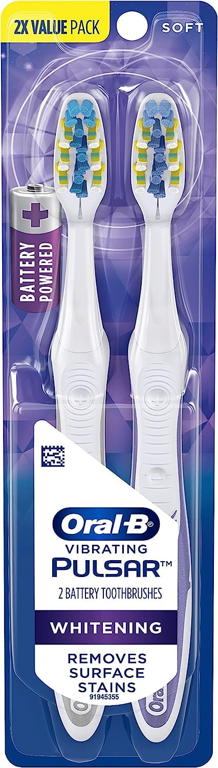 Oral-B 3D White Pulsar, Battery electric toothbrushes, 2 count - Product Imagery