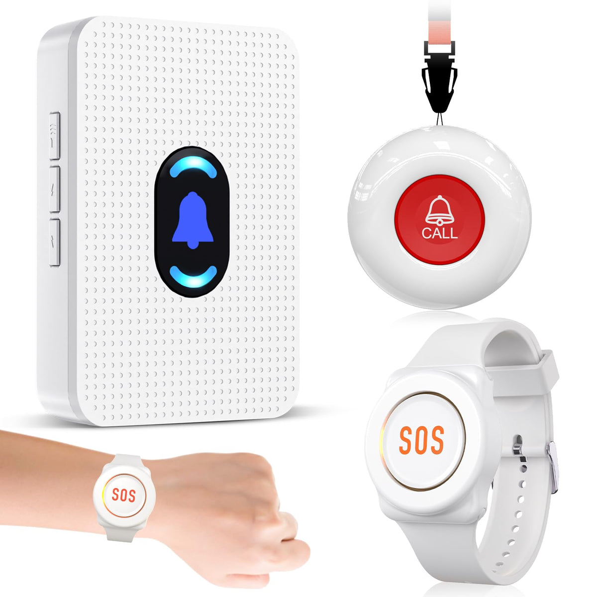 Wireless Caregiver Pager Wrist Call Button Personal Help - Daytech Official Imagery - 1