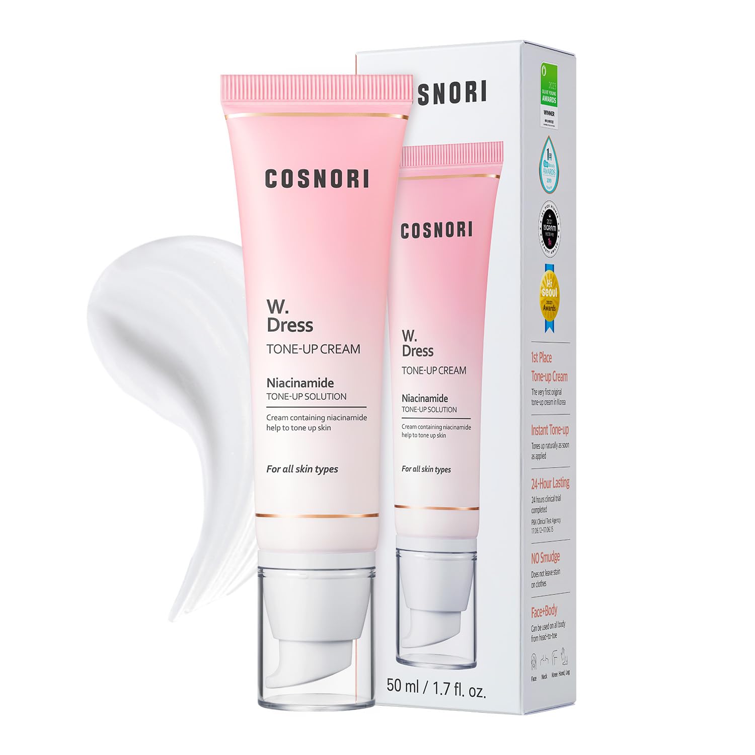 COSNORI W. Dress Tone-up Cream -Quick Skin Tone Balancer – Evens - Product Imagery
