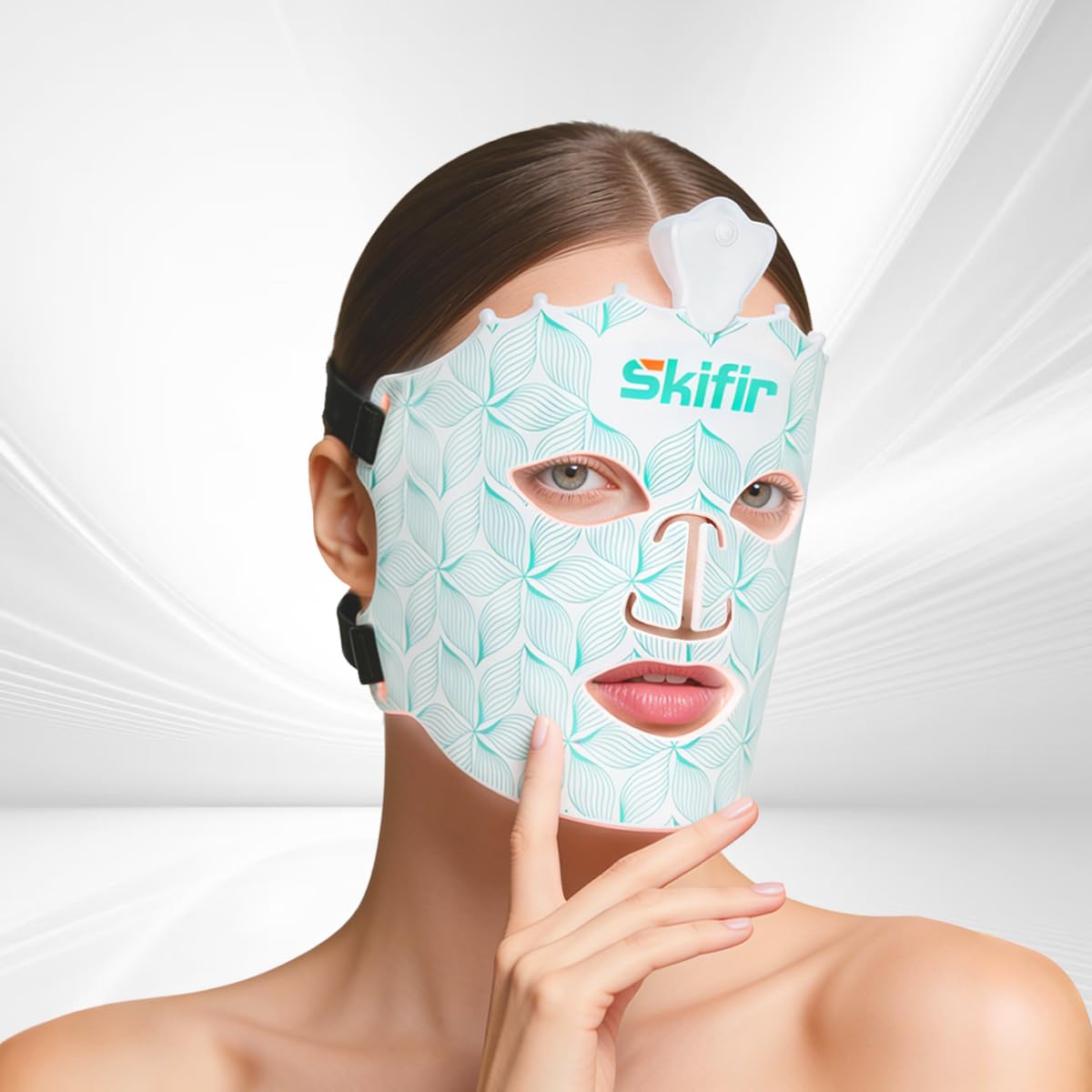 skifir Wireless Photoelectric Beauty Red Light Mask Sustainable, Rechargeable and Ergonomic Design for Home & Travel – c