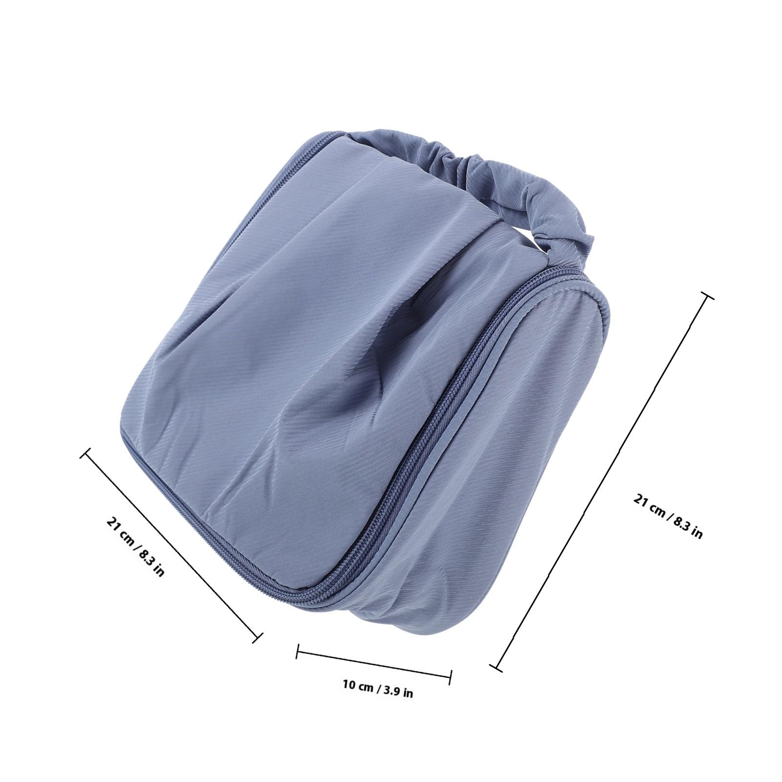 TEHAUX large blue waterproof travel cosmetic case with handle, portable toiletry bag, ideal for women makeup organization.