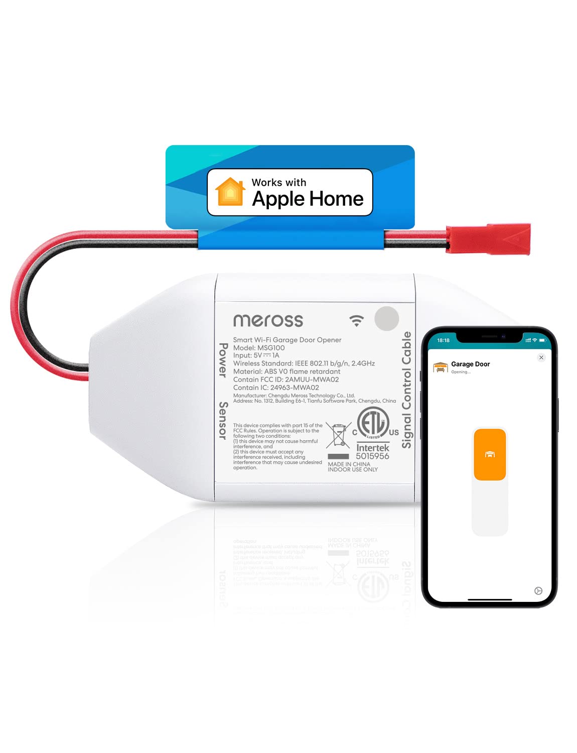 meross Smart Garage Door Opener Remote Work with HomeKit, Alexa and Google – product photo (Keypads &amp; Remotes)