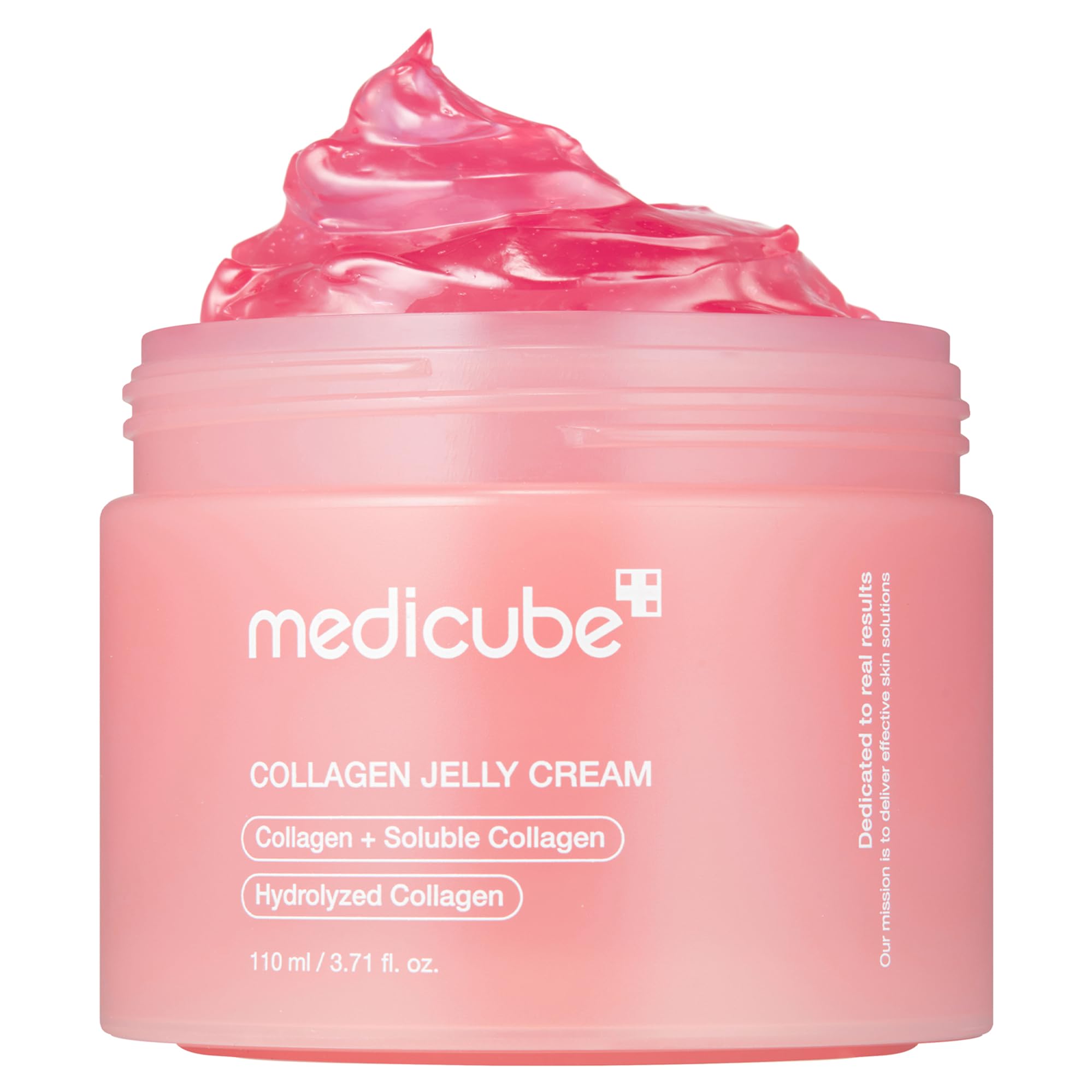 Medicube Collagen Niacinamide Jelly Cream moisturizer in a 3.71oz jar, featuring a smooth, glossy texture for glowing skin.