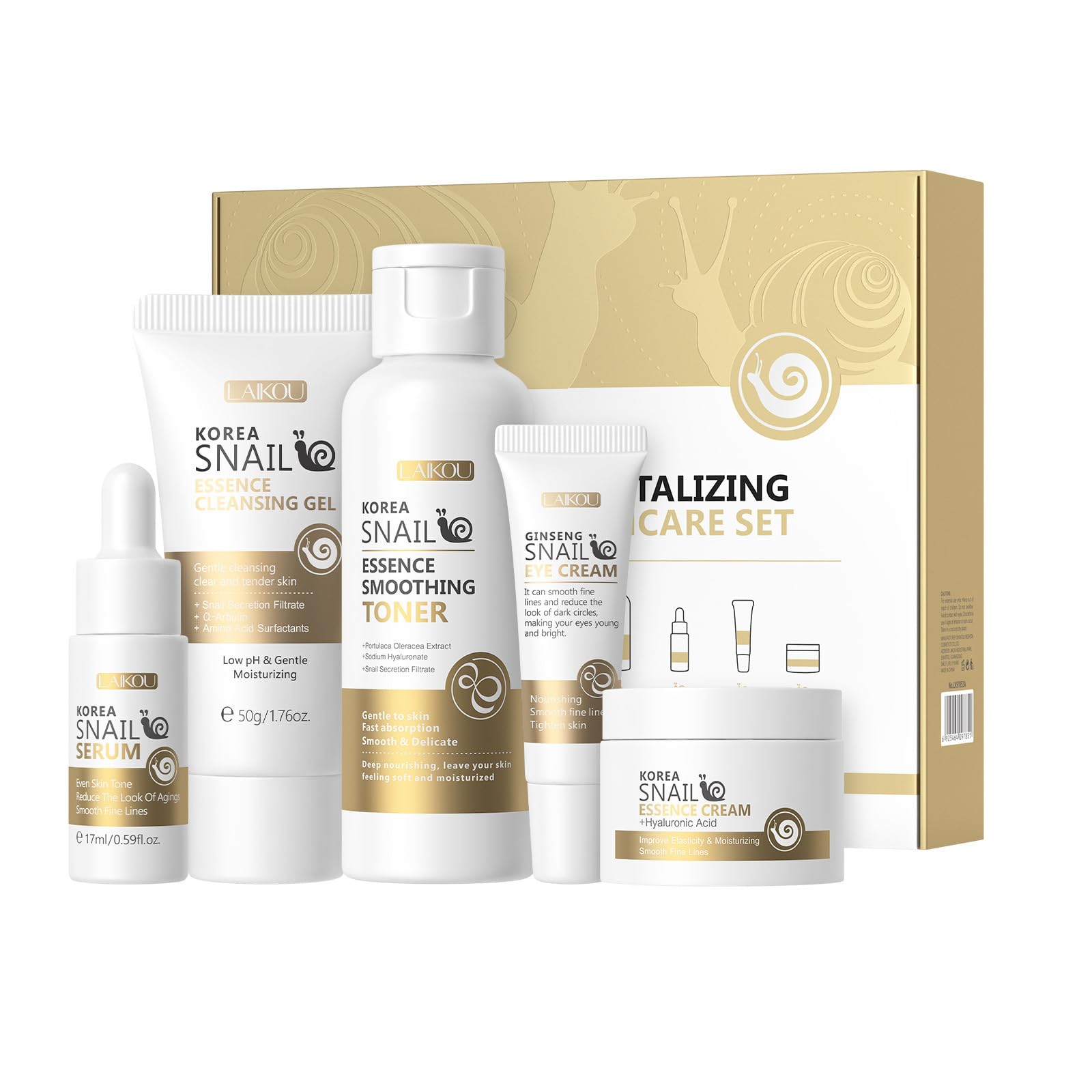 Korean Snail Essence Skin Care Kit,Skincare Gifts for - Product Imagery
