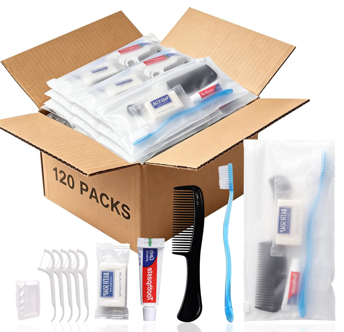 MAGJERO 24Pack Personal Hygiene Kit Basic Toiletry Kits Homeless Supplies Bulk for Women, Men, Travel, Charity, Business