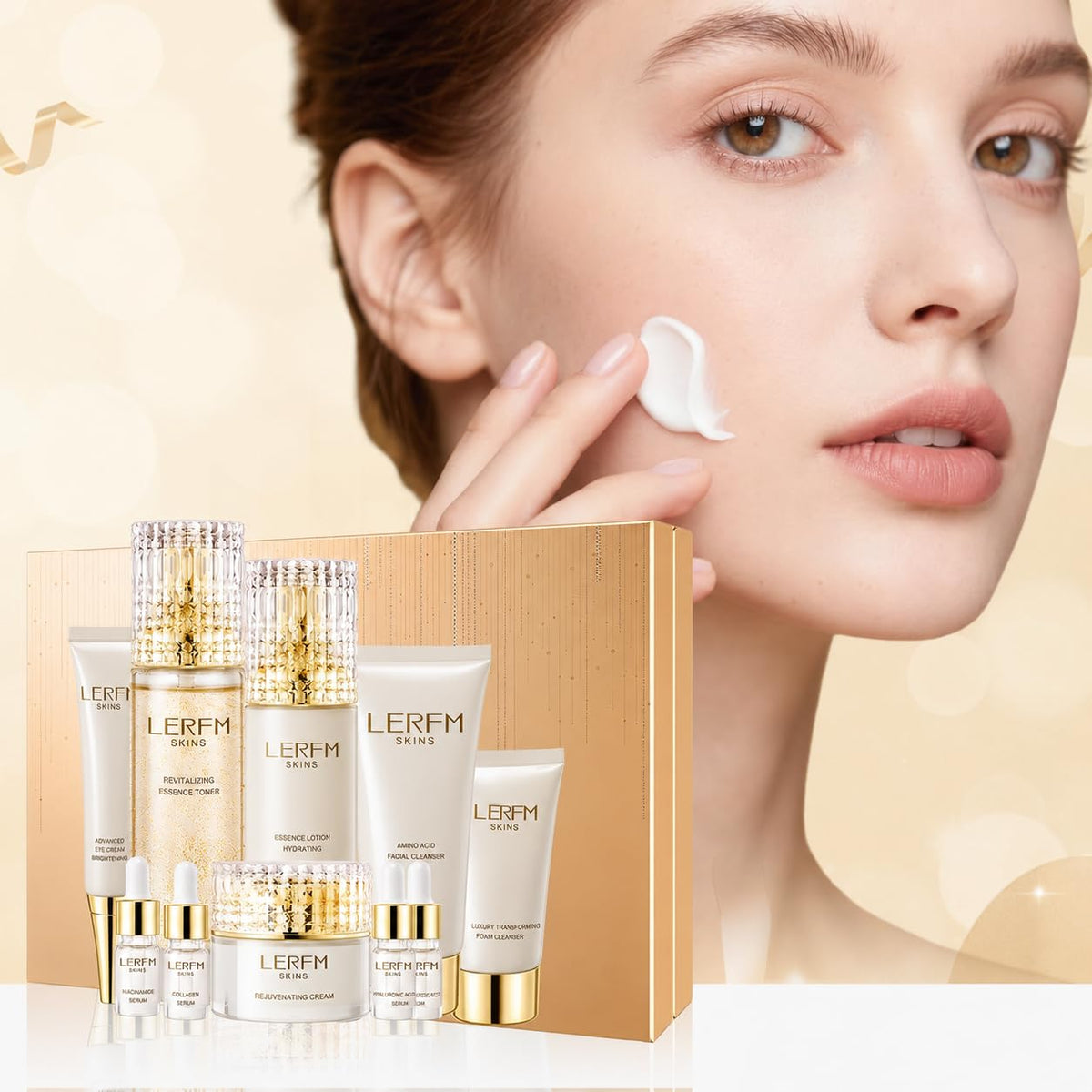 BEAUTYTURESS Anti Aging Skin Care Set - 10pcs - Face Skincare Kit with Collagen - Hydrating & Firming Skin, Include Tone