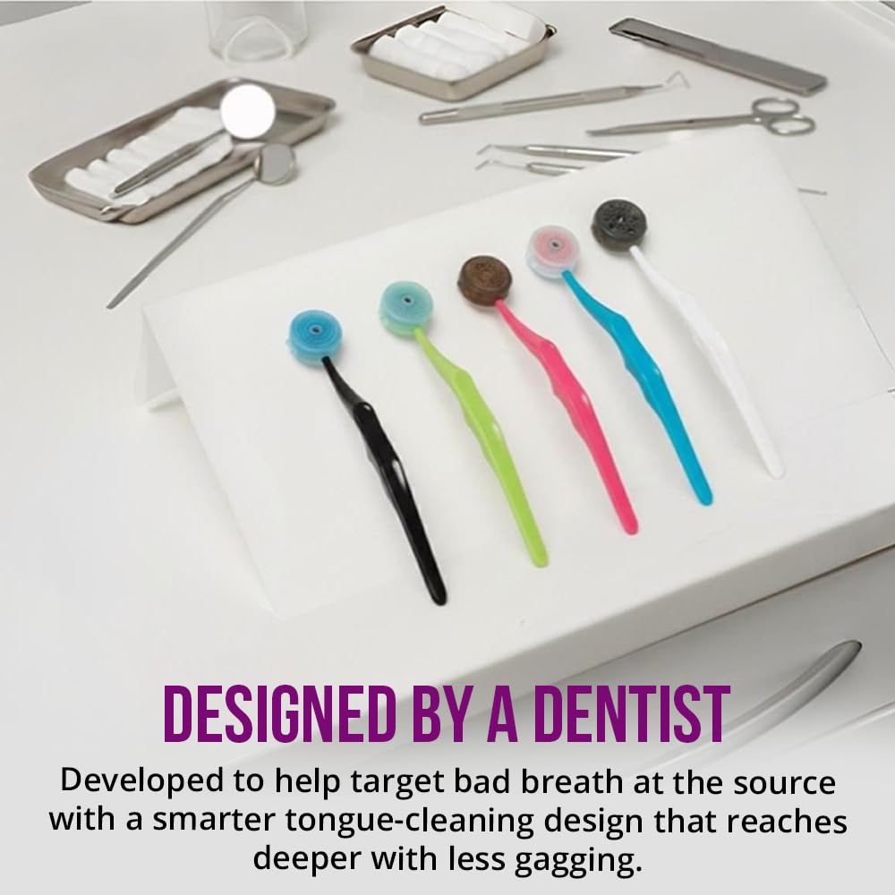 Peak Essentials Tung Tongue Cleaning Kit with brush and gel for fresh breath, USA made personal care appliance.