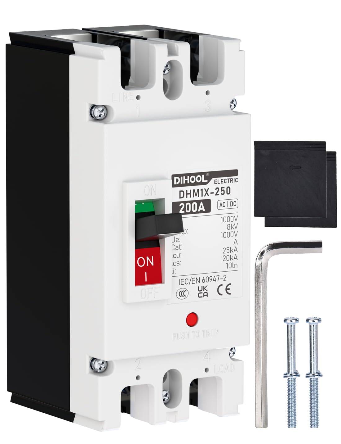 DIHOOL DC 200 Amp Breaker, 500V Battery Disconnect Switch for Main Power Station, UPS,Solar – product photo (Thermal-Mag