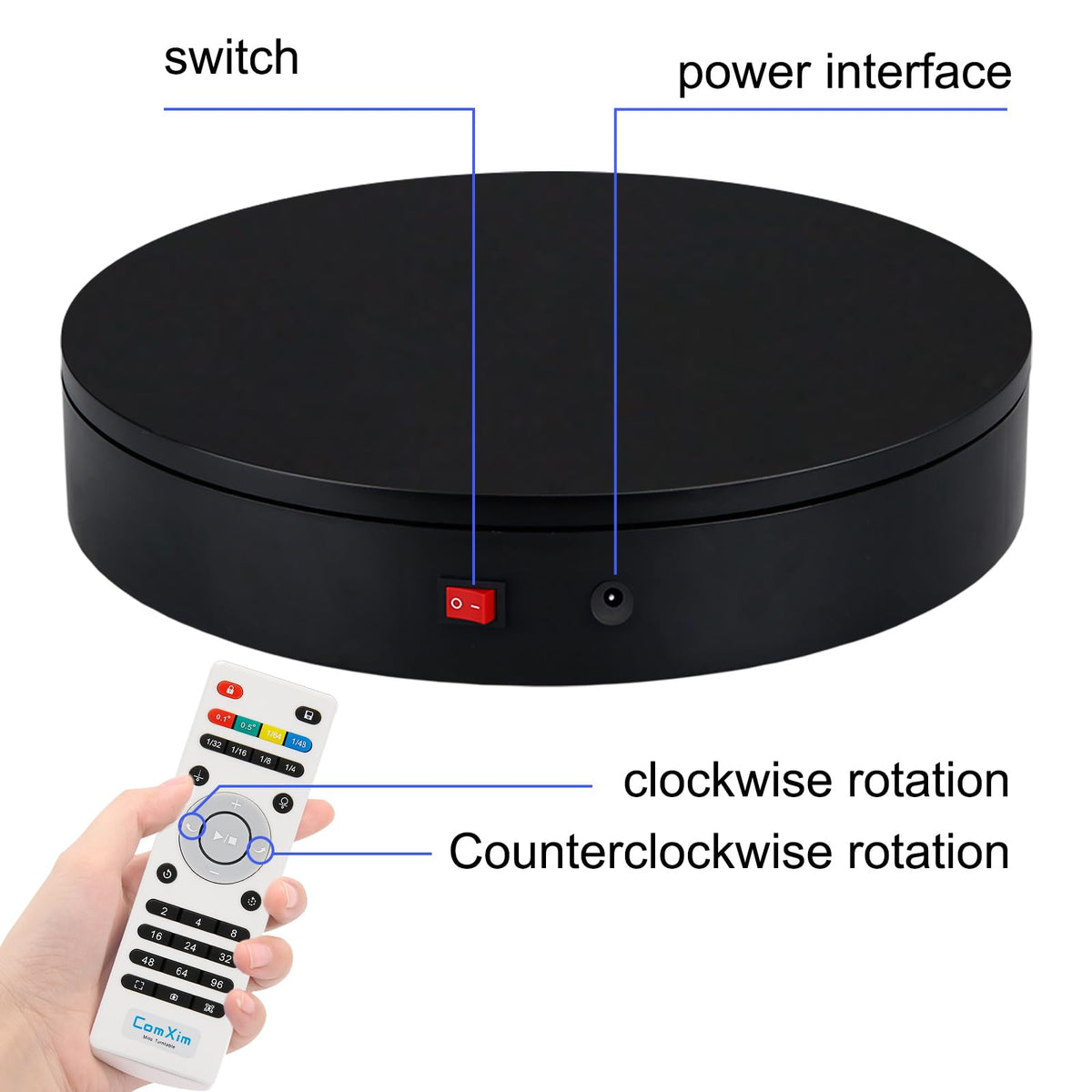 32cm Rotating Platform 350lbs Capacity Motorized Electric - ComXim Official Imagery - 5