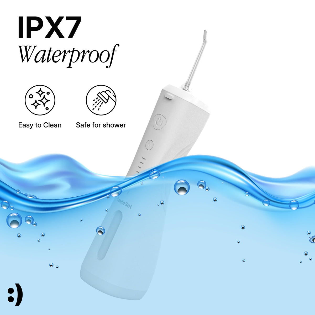 SmileSet Premium Handheld Water Flosser 240ml Cordless Oral - SmileSet Official Imagery - 6