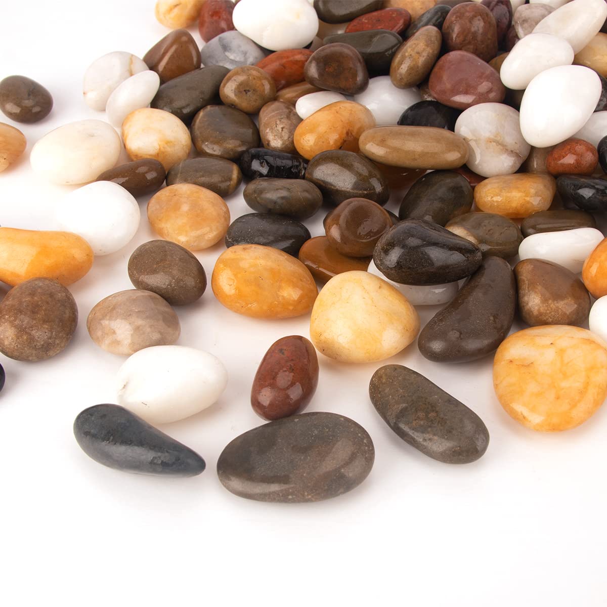 CFKJ [18 Pounds] Aquarium Gravel River Rock, Natural Polished Decorative Gravel,Garden Outdoor Ornamental River Pebbles 