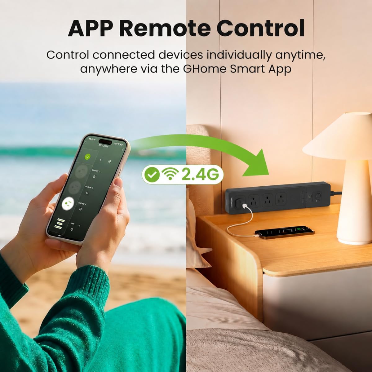 Smart Power Strip, UseeLink WiFi Surge Protector Compatible with Alexa & Google Home, Smart Plug with 4 USB Ports & 4 AC