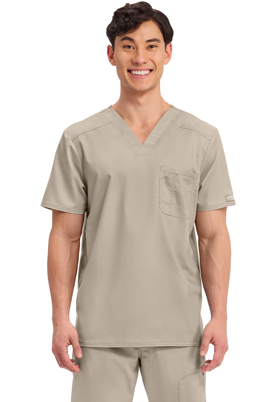 Cherokee WW Revolution Scrub for Men's Tuckable V-Neck Top 1 - Product Imagery