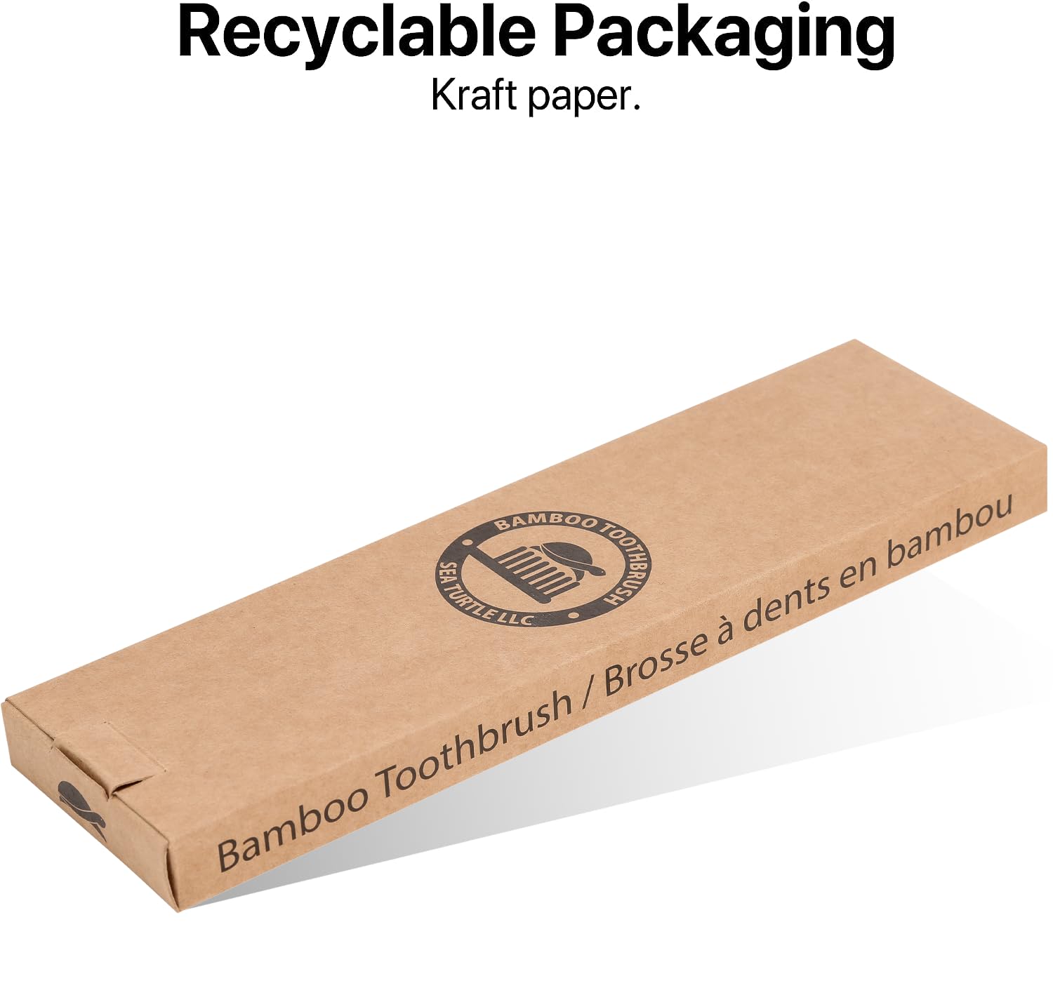 Sea Turtle bamboo toothbrushes with plant-based soft bristles, four-pack, eco-friendly and biodegradable dental care product.