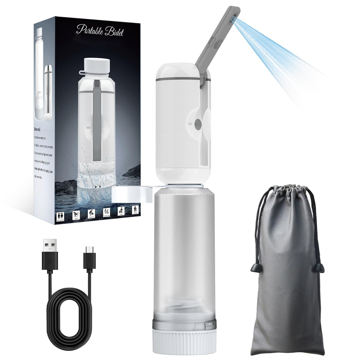 Portable Bidet for Travel Rechargeable Waterproof Sprayer - jutimer Official Imagery - 2
