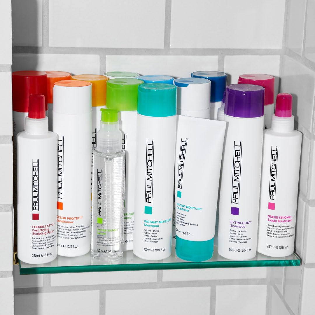 Paul Mitchell Super Strong Liquid Treatment conditioner bottle, 8.5 fl oz, designed to strengthen and repair damaged hair.