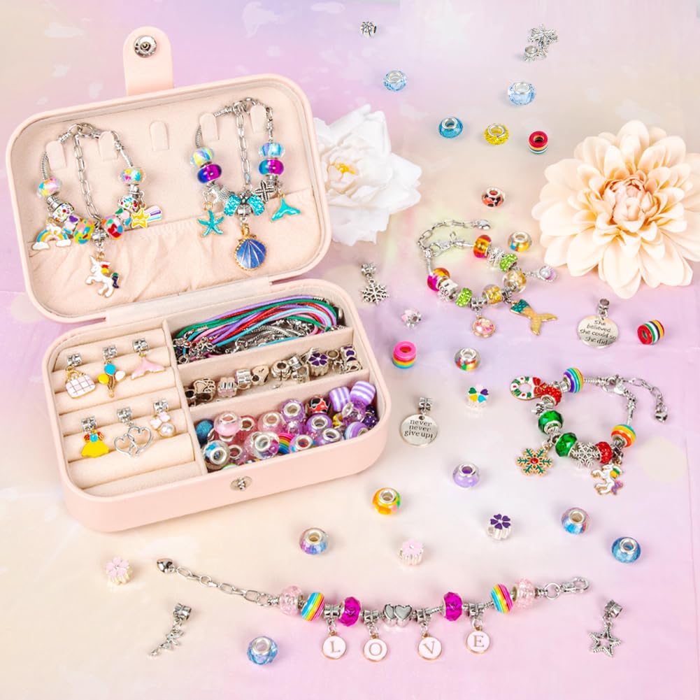 Sofier Jewelry Bracelet Making Kit for DIY Beads Charms Set Teen Gifts – full view