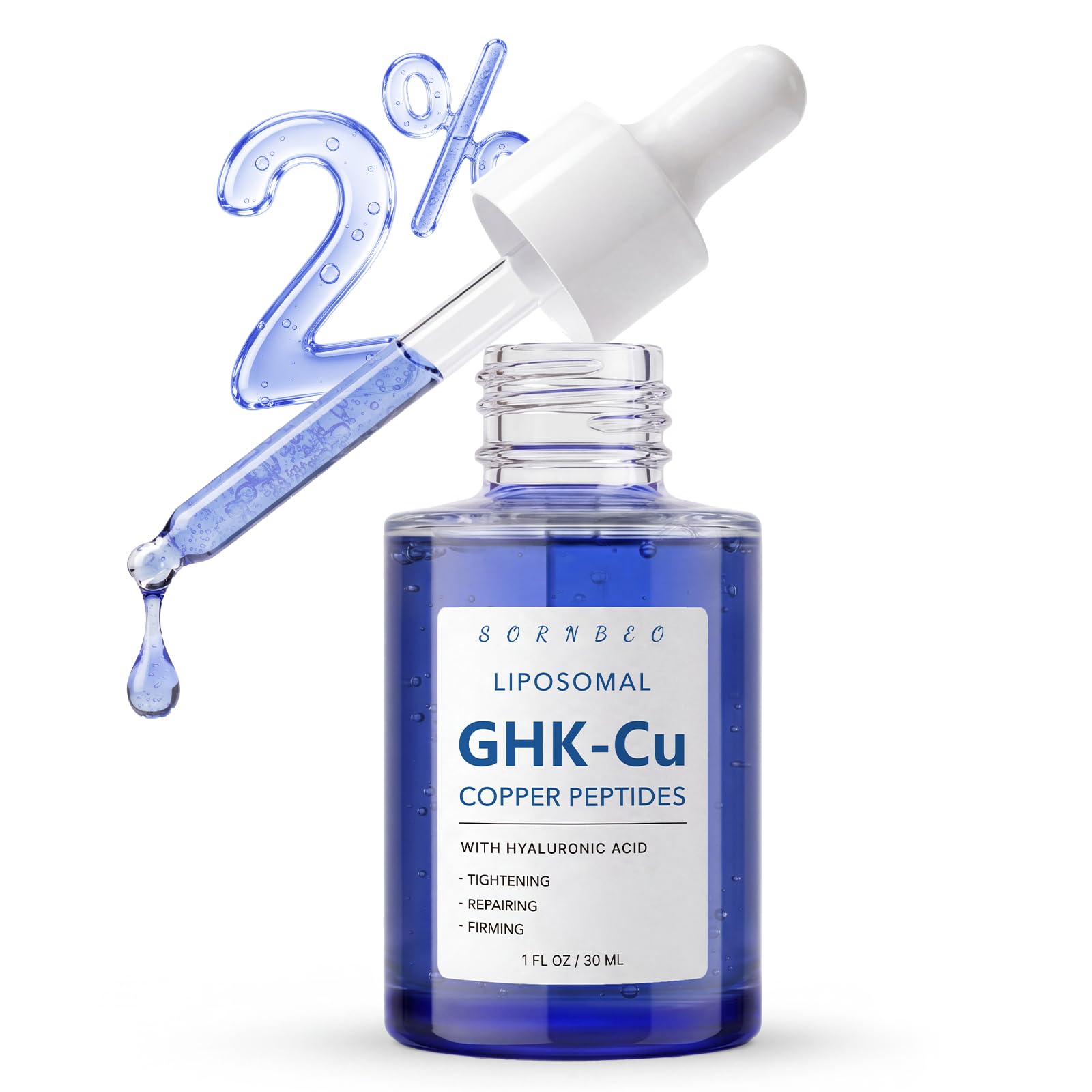 Copper Peptides Serum for Face with Liposomal 2% GHK-Cu, - Product Imagery