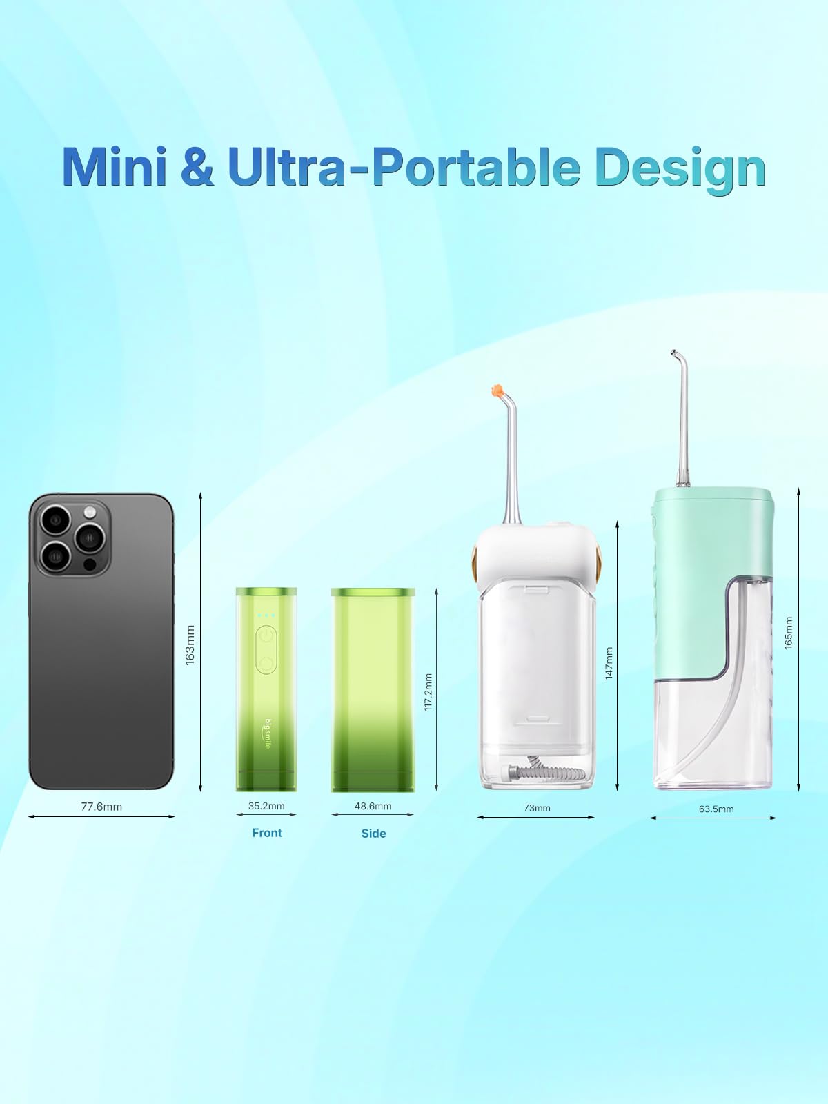 Mini Compact Water Flosser Portable Cordless Dental Pick - bigsmile Official Imagery - 8