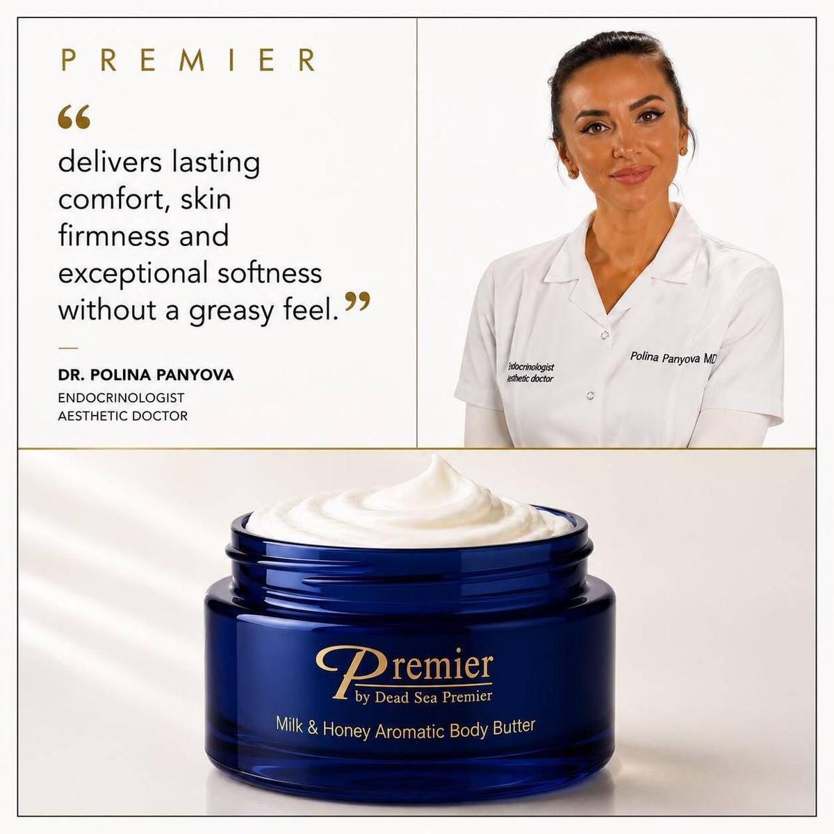 Premier Dead Sea Anti-Aging Body Cream - Milk & Honey 5.95 Fl Oz – close-up detail