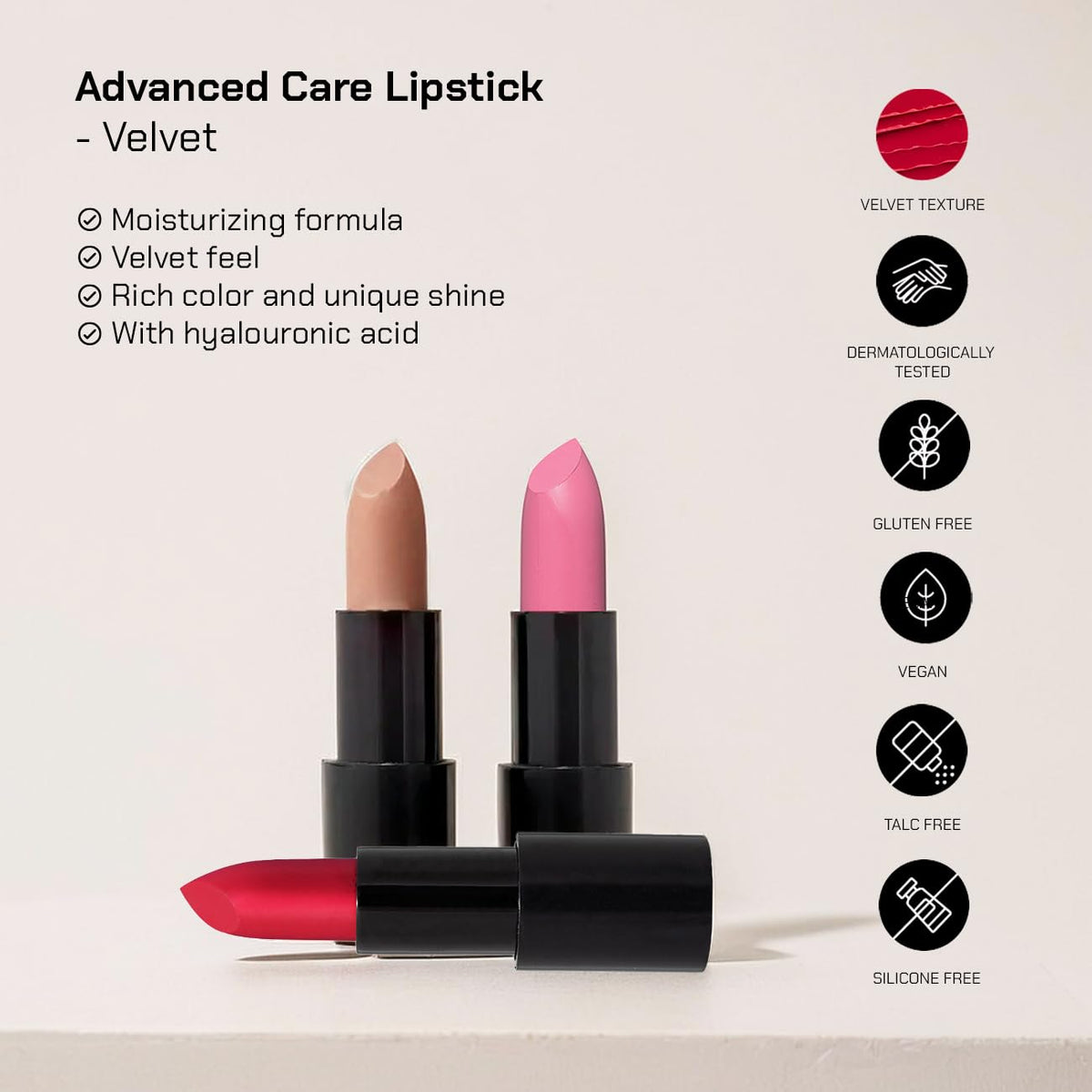 RADIANT PROFESSIONAL MAKE UP / HELLENICA Radiant Professional Advanced Care Lipstick, Velvet, 29 Cranberry – packaging a