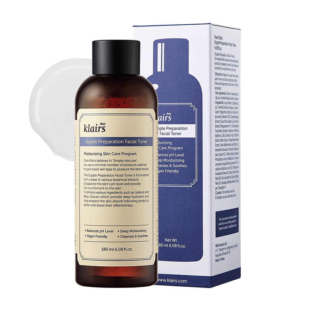 DearKlairs Supple Preparation Facial Toner Korean Hydrating, 6.08 Fl Oz – product photo (Toners &amp; Astringents)