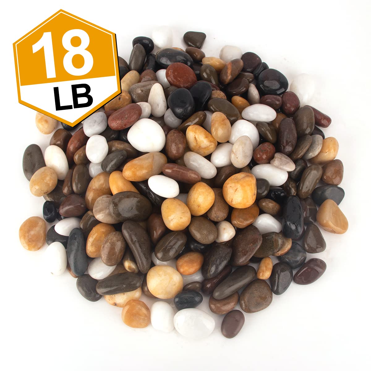 CFKJ [18 Pounds] Aquarium Gravel River Rock, Natural Polished Decorative Gravel,Garden Outdoor Ornamental River Pebbles 