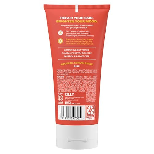 OLLY Bright Body Scrub with Ginseng, Caffeine & Vitamin C– - Product Imagery