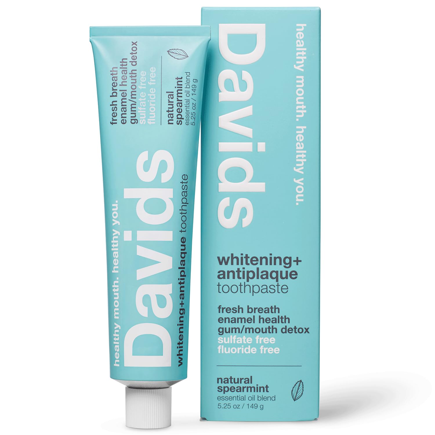 Davids Fluoride Free Whitening Toothpaste Spearmint