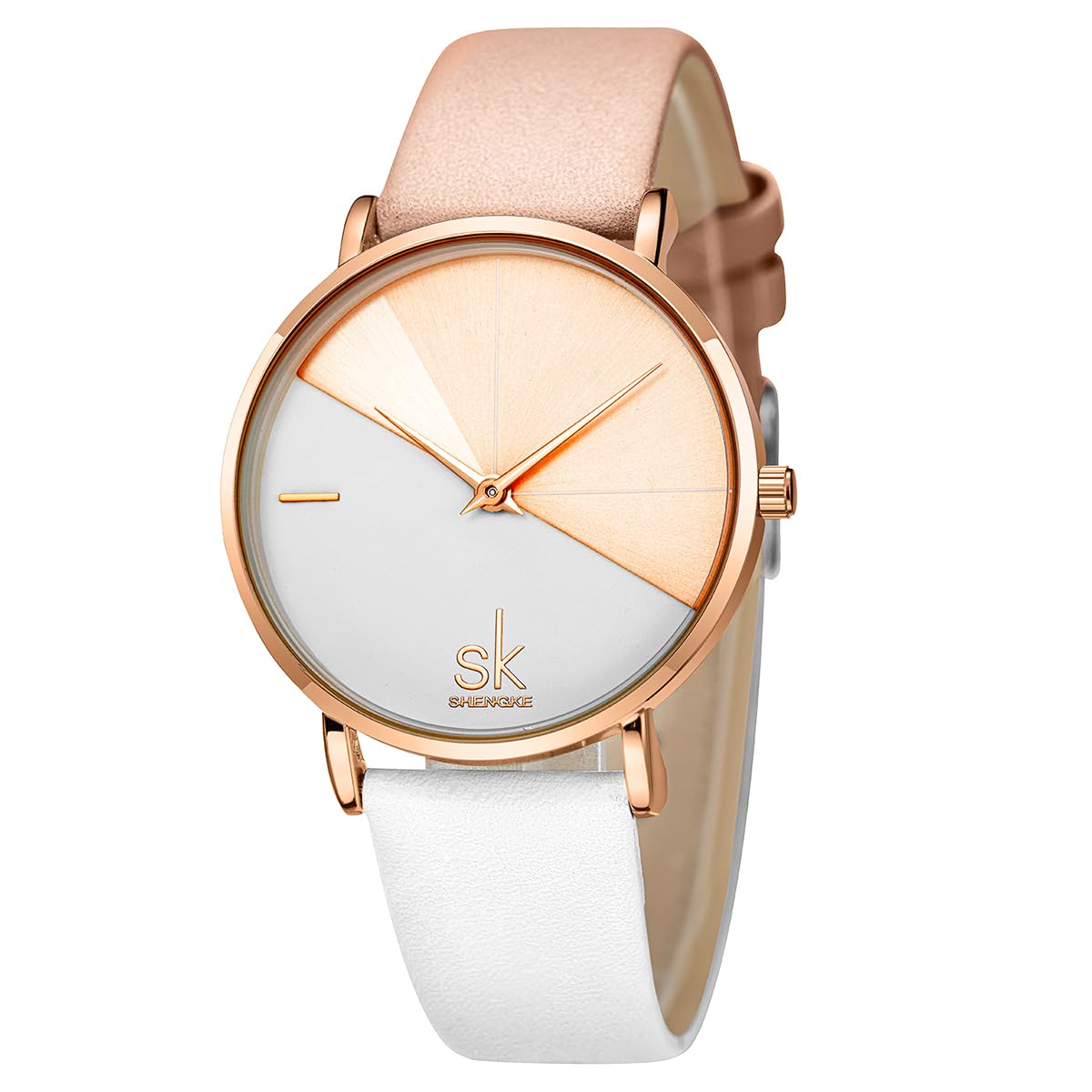 SHENGKE Creative Simplicity Women Watch Genuine Leather Elegant Women Watches Ladies Business Wristwatch(Black) – produc