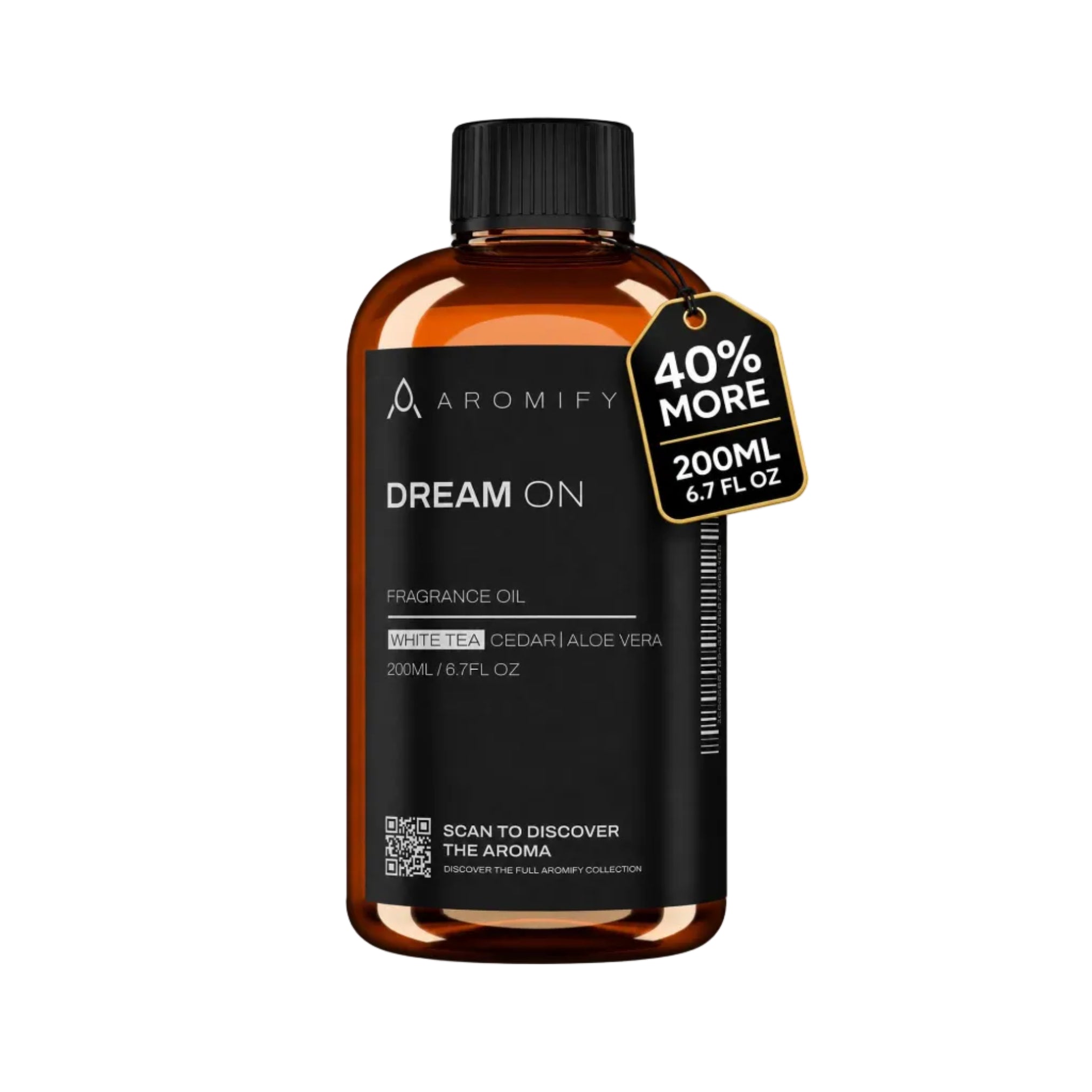 Aromify Dream On diffuser oil bottle, 6.7 fl oz, hotel scent essential oil for aromatherapy and relaxing ambiance.