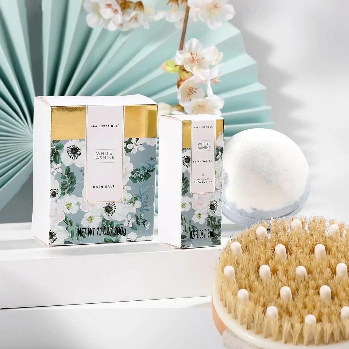 Spa Luxetique Gift Baskets for Women 15 Pcs Jasmine Bath and - spa luxetique Official Imagery - 6