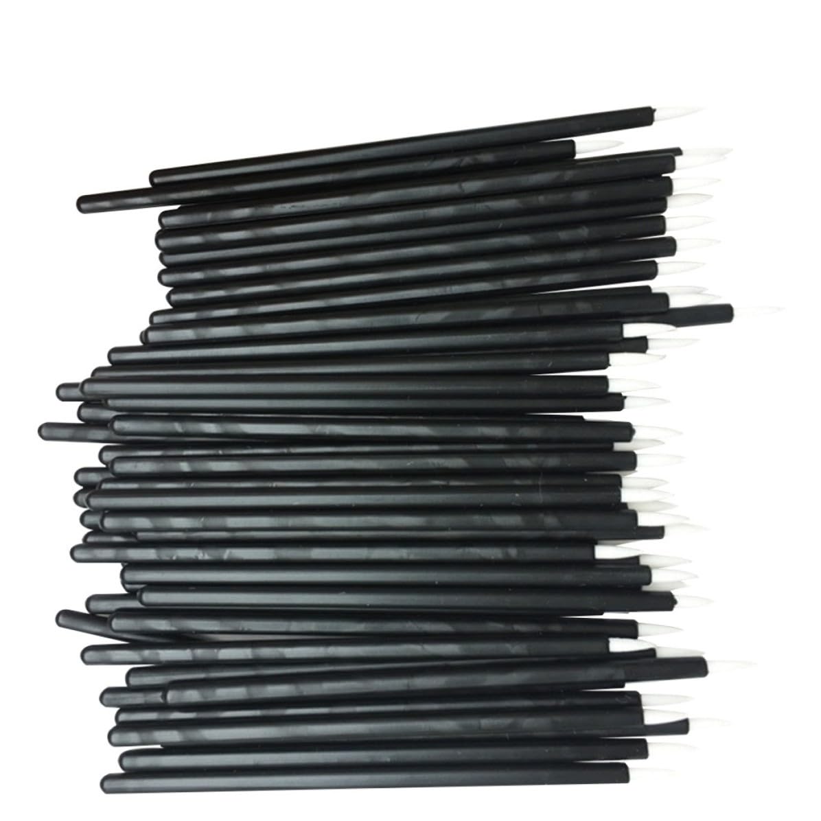 Set of 100 disposable nylon eyeliner brushes with thin tips from WOFASHPURET, suitable for precise cosmetic application.