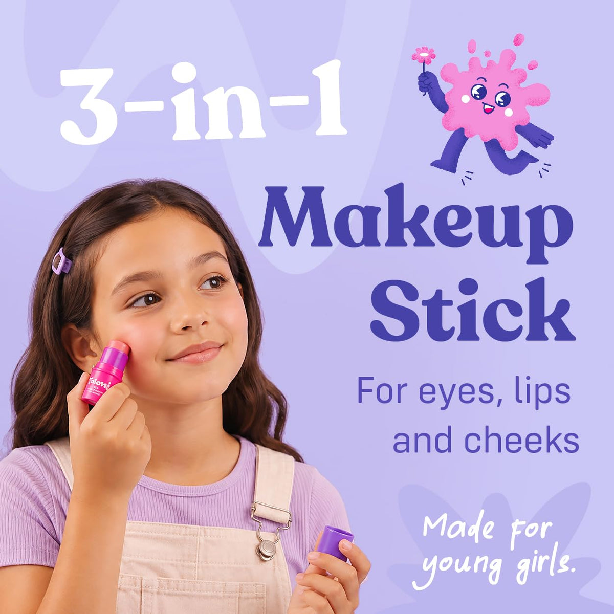TALOMI Non Toxic Natural Makeup Stick for Little Girls, Dermatologist Tested 3-Piece Set, Made in USA – close-up detail 