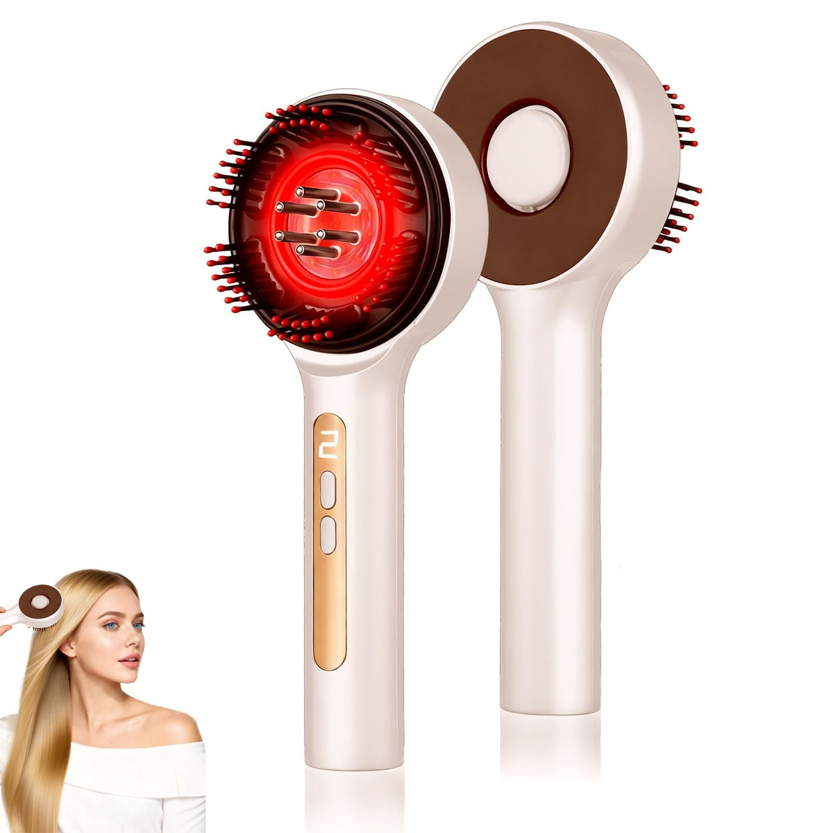 Gewaizhuan Scalp Massager, 3-in-1 Hair Oil Applicator, Cordless Electric Massager, IPX7 Waterproof, Portable Scalp Brush