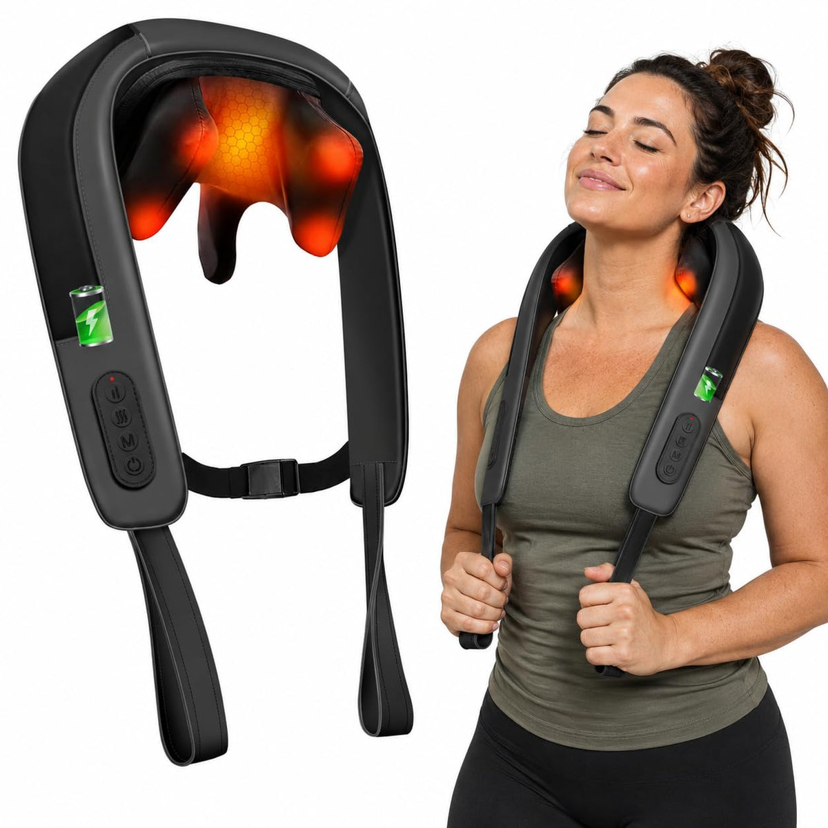 HSA Eligible Cordless Neck Massager with Heat Larger Heating - CooCoCo Official Imagery - 1
