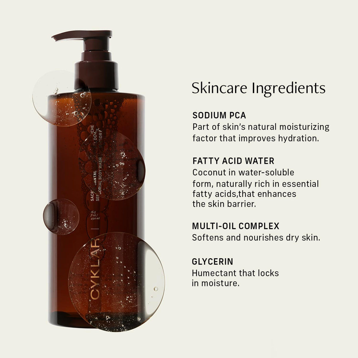 CYKLAR Sensorial Multi Oil Body Wash Cleanser Sacred Santal - CYKLAR Official Imagery - 7