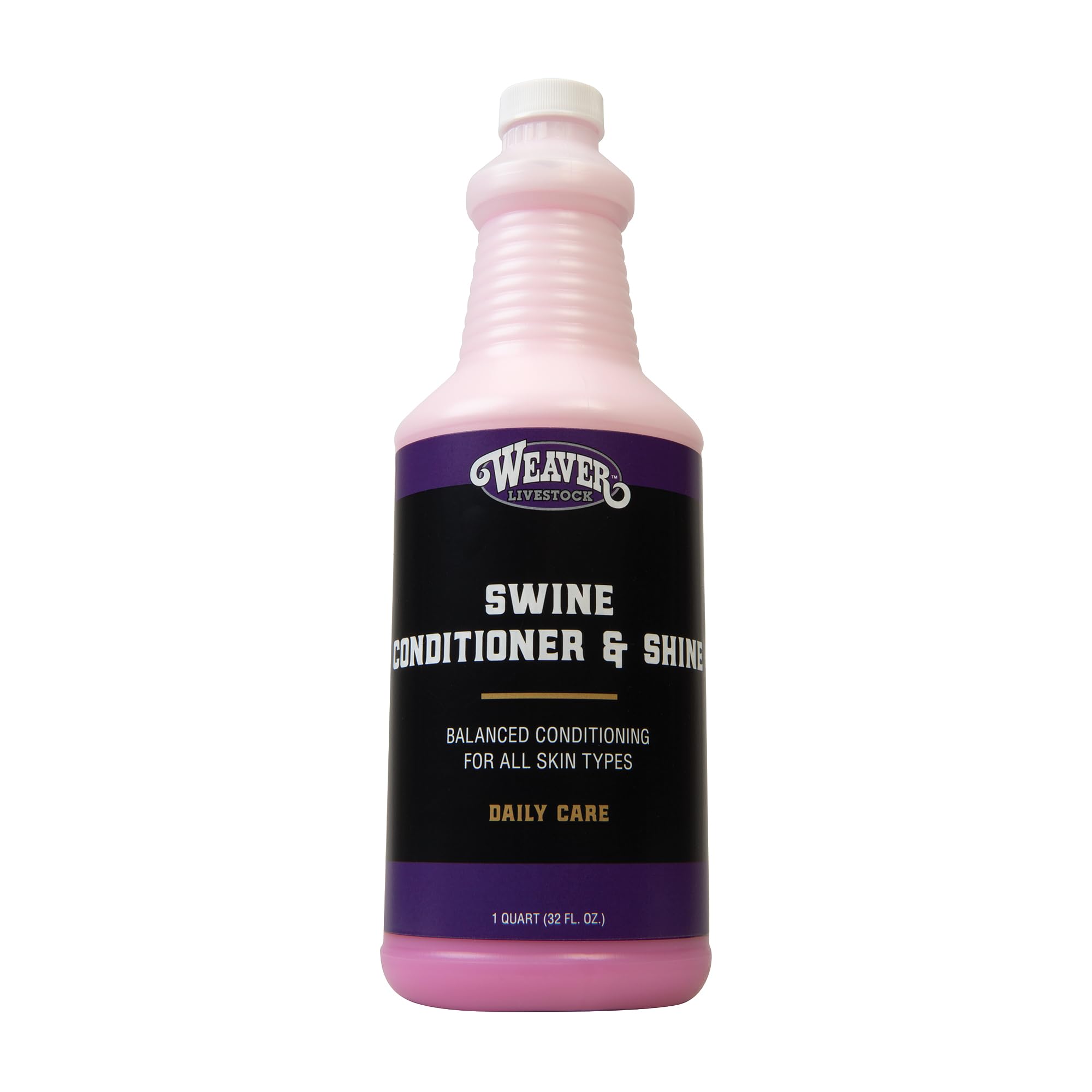 Weaver Livestock Swine Leave-In Conditioner bottle, 1 quart, for cleaning and conditioning pig fur and skin.