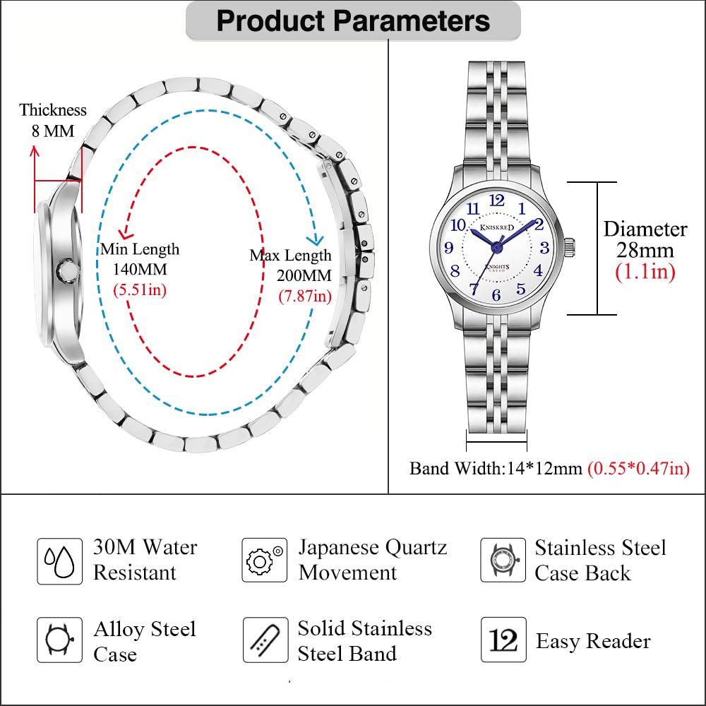 KNISKRED Easy Reader Dress Watch for Women – alternate angle