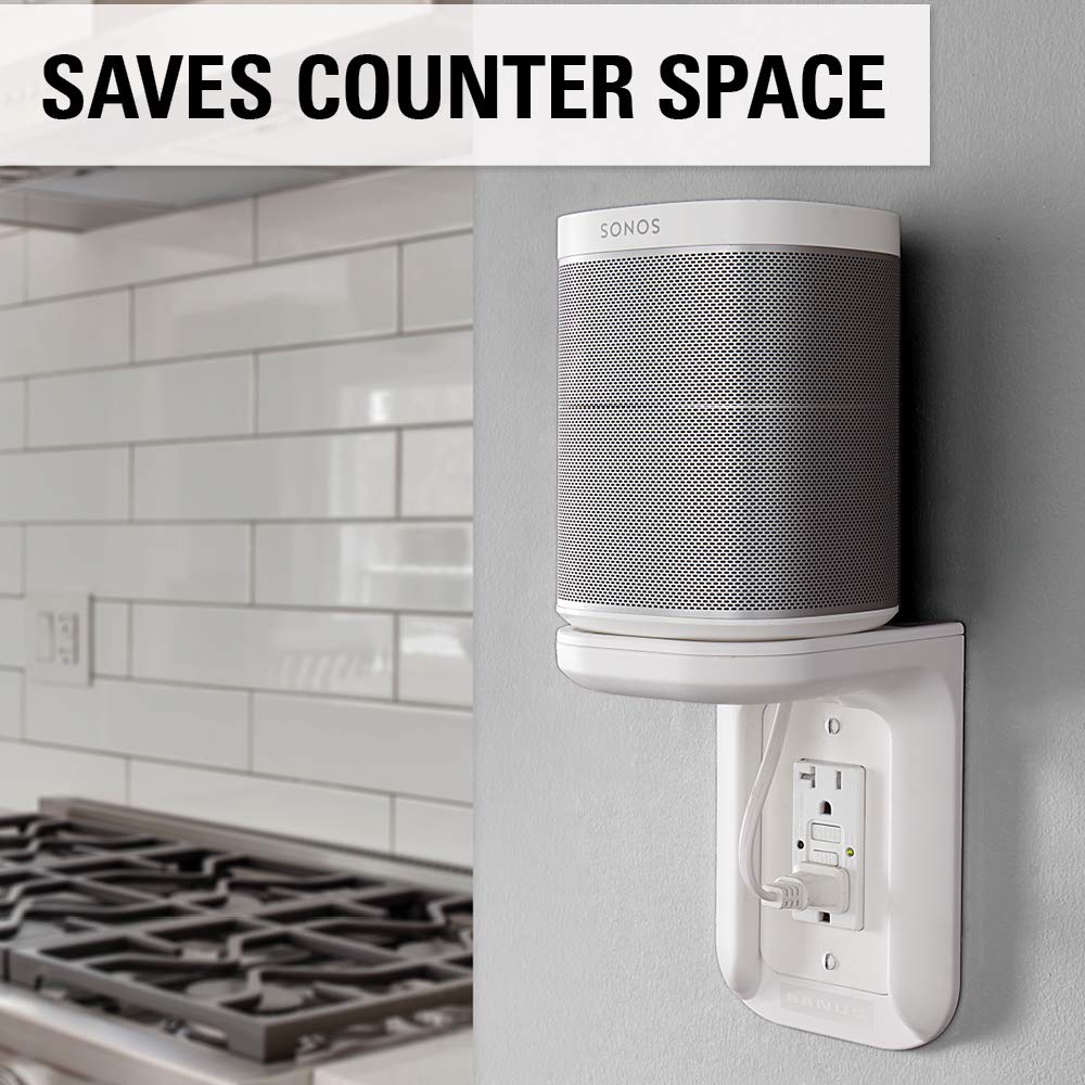 Sanus Outlet Shelf Speaker Mount - Heavy Duty Shelf Holds Devices up to 10 lbs - DIY Install Works with Both Standard & 