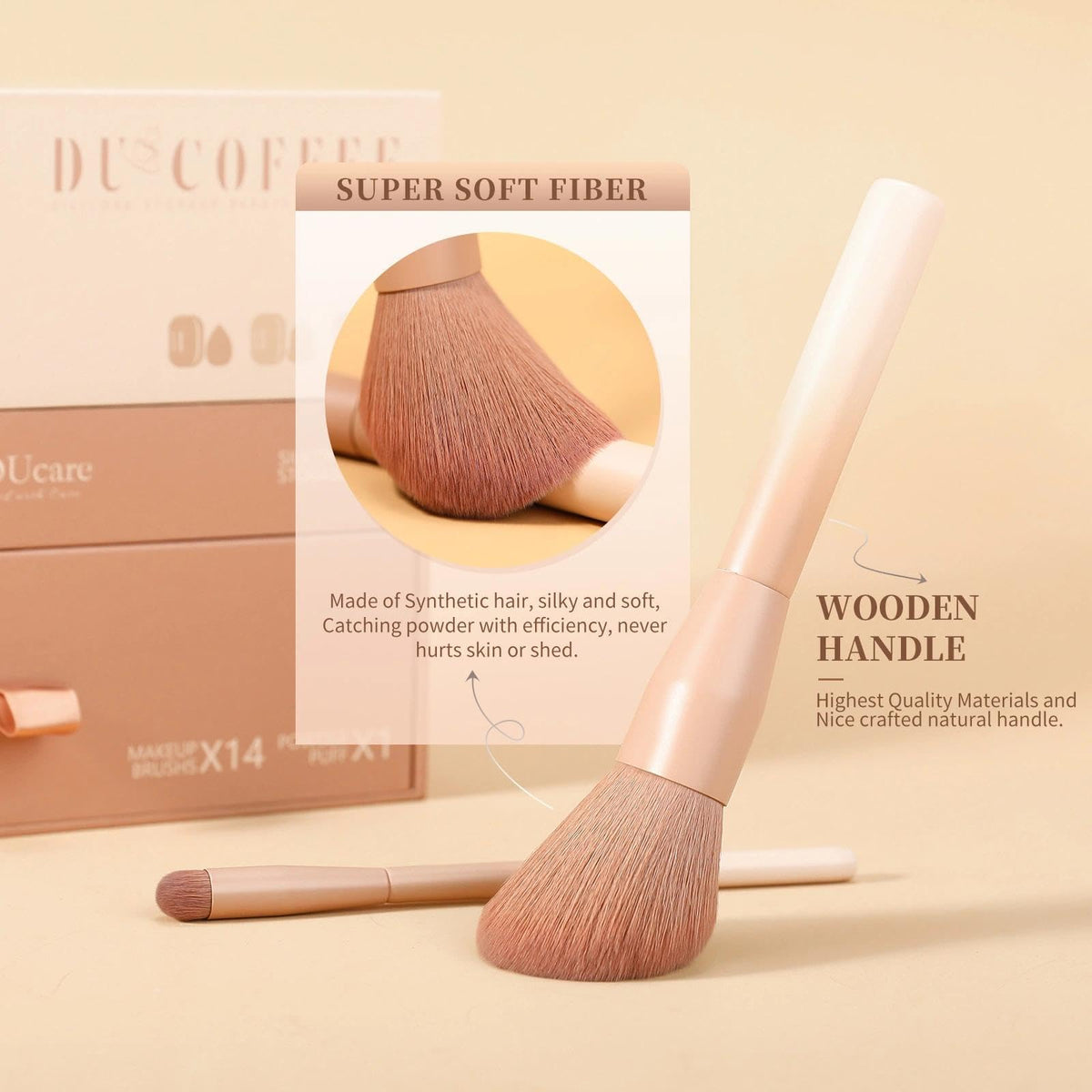 DUcare 21pcs Makeup Gift Set with 14Pcs Makeup Brush set - DUcare Official Imagery - 8