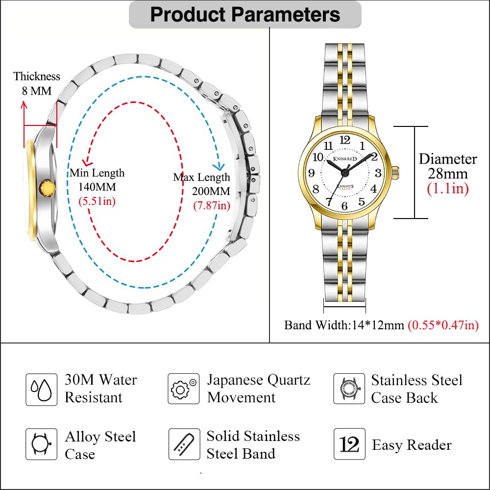 KNISKRED Easy Reader Dress Watch for Women – alternate angle