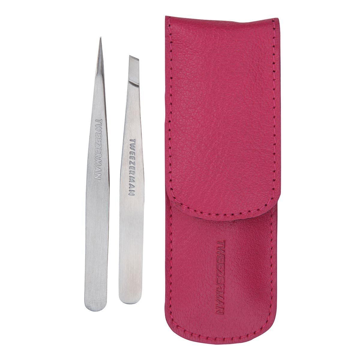 Tweezerman Petite Tweeze Set with precision eyebrow tweezers, featuring a sleek design for shaping and grooming eyebrows.