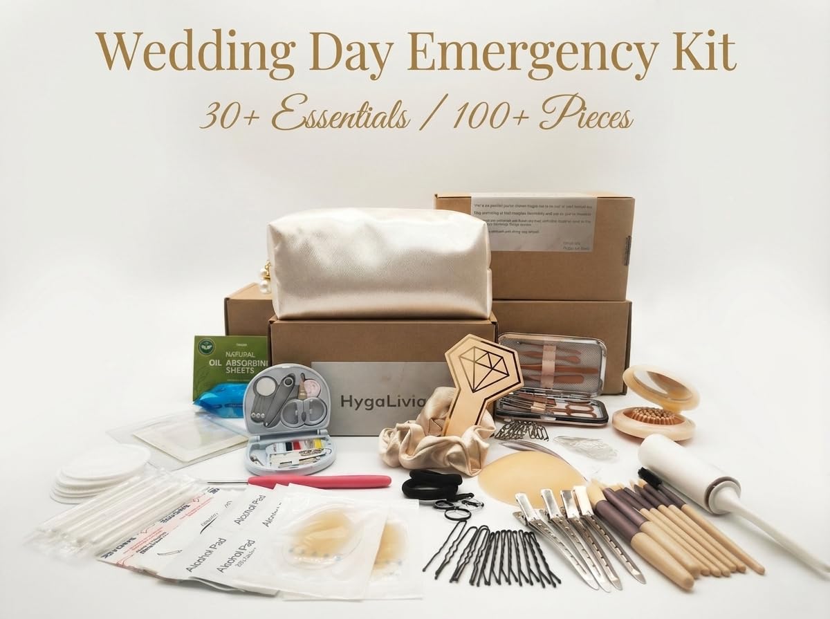 HygaLivia Wedding Emergency Kit | 30+ Essentials | 100+ Pieces | Bridal Emergency Kit for Wedding Day – product photo (C