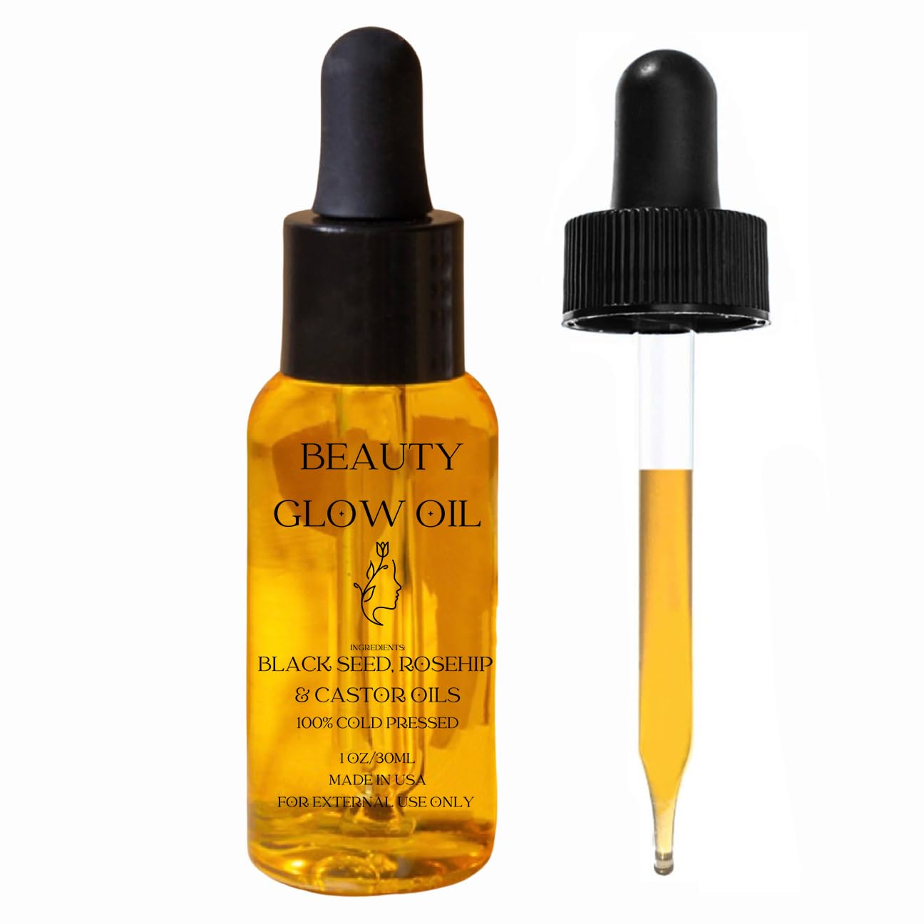 Black Seed Oil, Rosehip Oil, Castor Oil Organic Cold Pressed for - Product Imagery